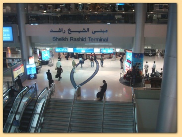aankomst in Terminal 2 van Dubai International Airport